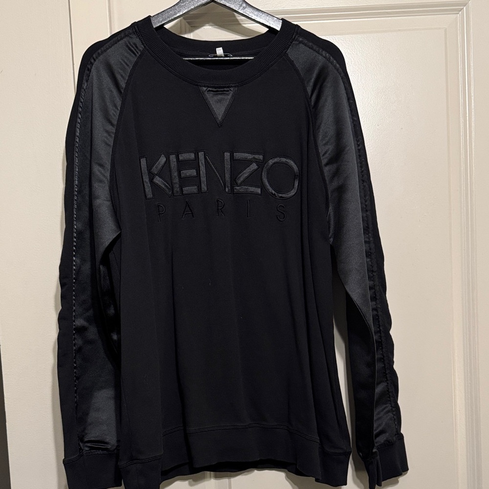 Kenzo Black Sweatshirt with Satin Accents